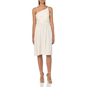 BCBG New York Asymmetric Neck White Dress‎ Size 8 AV Medium Regular